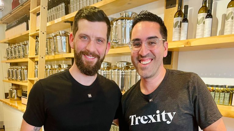 Alok Ahuja (right), CEO and founder of Trexity, has seen a threefold increase in merchant sign-ups since the Canada Post strike began. Photo provided by Trexity.