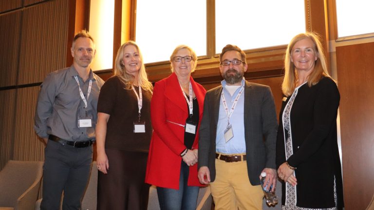 From left: Jon Chatburn (Growth Guide), Morgan Donaldson (Fullscript), Rose Cain (Visier), Marcelo Bursztein (NovaceneAI), and moderator Veronica Farmer (Wesley Clover). Photo by Mia Jensen