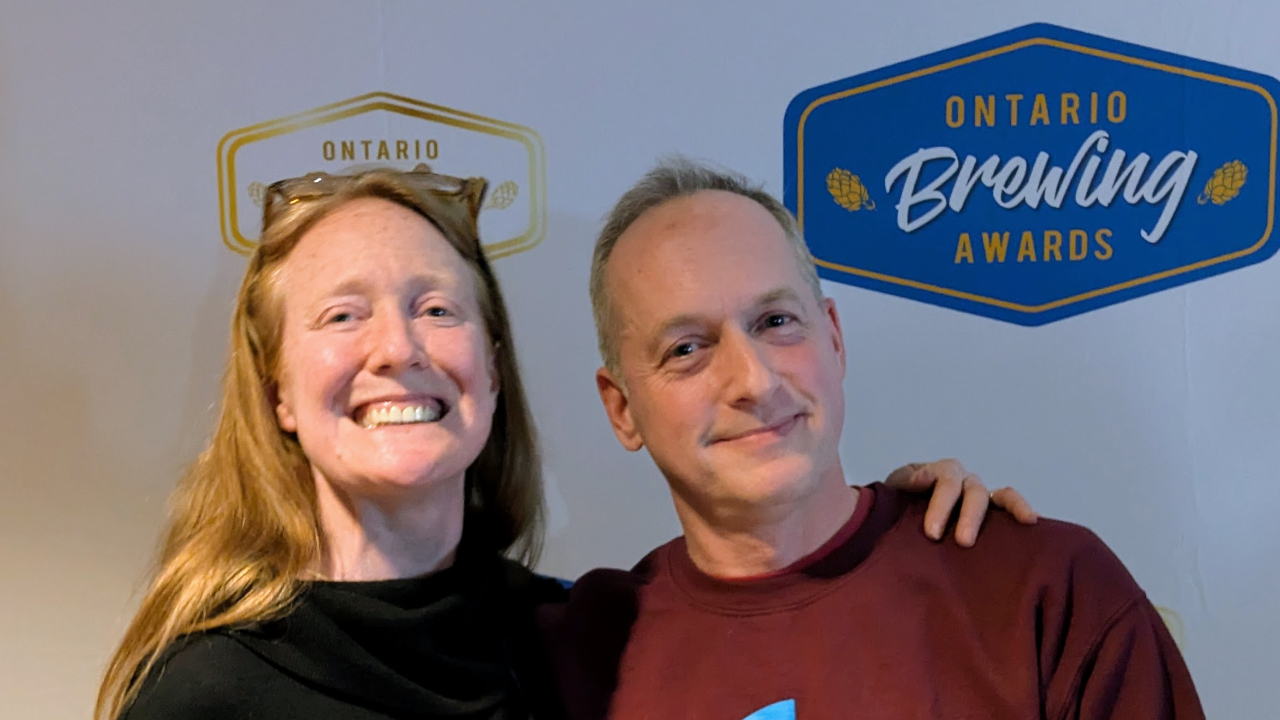 Spark Beer owners Andrea Gormley and John Sproull at the Ontario Brewing Awards. Photo provided by Andrea Gormley.