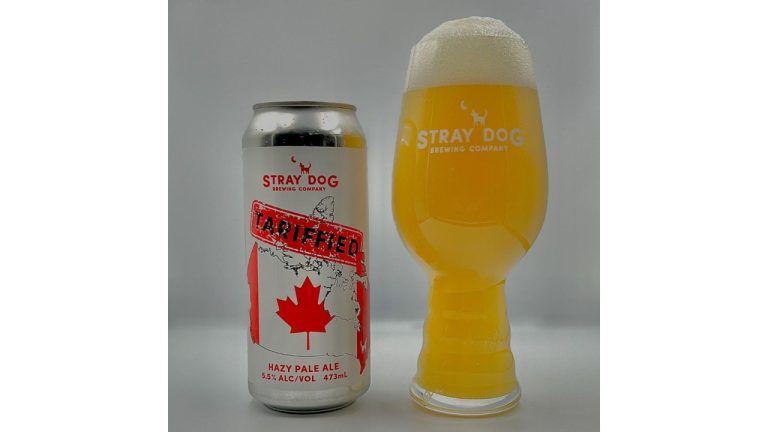 Stray Dog Brewing Co. debuted their new "Tariffied" hazy pale ale on Friday. Photo credits Stray Dog Instagram.
