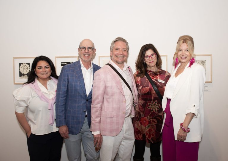 Board members Alik Angaladian, Mike Manson, Mark Schaan, Maureen Cunningham and from OAG Alexandra Badzak at the Ottawa Art Gallery Paint the Town Pink art auction May 29, 2025 at the OAG. Photo by Tia MacPherson.