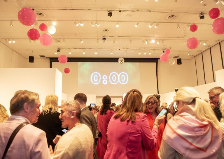 The end of the auction at the Ottawa Art Gallery Paint the Town Pink art auction May 29, 2025 at the OAG. Photo by Tia MacPherson.