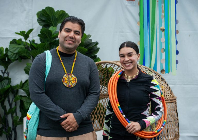 Makhena R Guérin and Awema Tendesiat the Ottawa Riverkeeper Gala at Jacques-Cartier Park on May 21, 2025. Photo by Tia MacPherson.