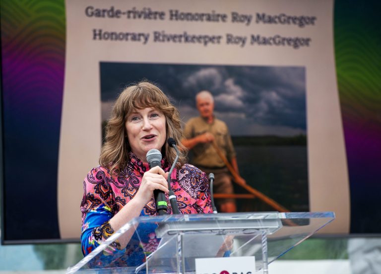Laura Reinsborough, Ottawa Riverkeeper CEO, at the Ottawa Riverkeeper Gala at Jacques-Cartier Park on May 21, 2025. Photo by Tia MacPherson.