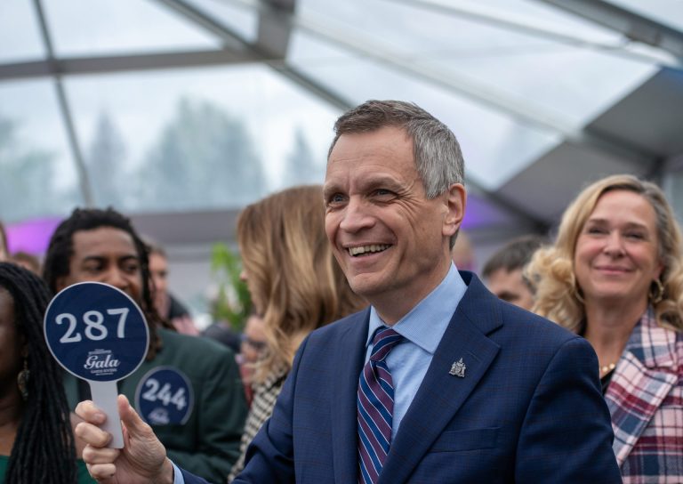 Mayor Mark Sutcliffe at the Ottawa Riverkeeper Gala at Jacques-Cartier Park on May 21, 2025. Photo by Tia MacPherson.