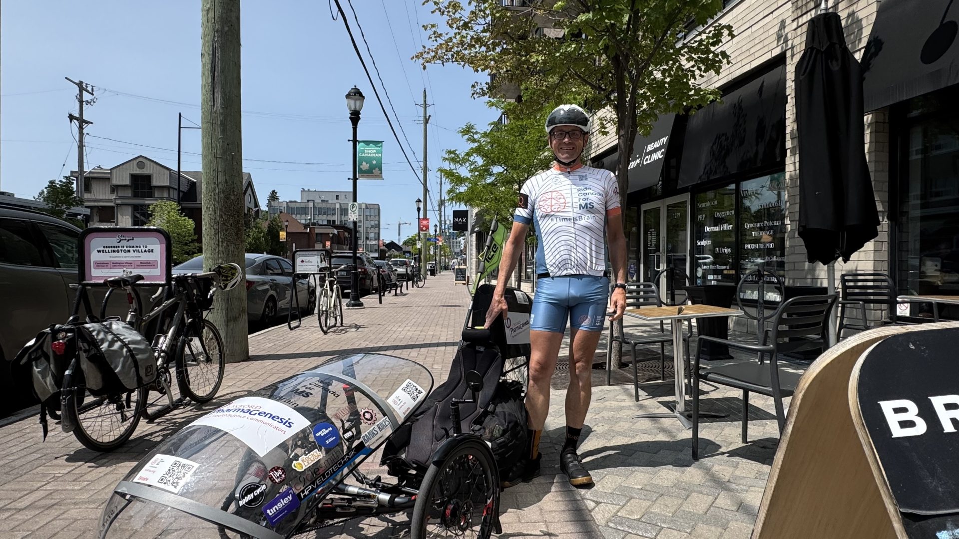 Dominic Shadbolt is cycling across Canada to raise $1million for MS research with the support of many donors, including Celestra Health. Photo by Nathan Drescher.