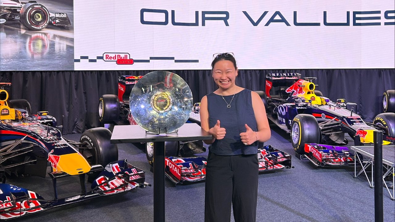 Leah Penny, mechanical engineering student at Carleton University, has been a mechanical designer at Red Bull Racing since last June, helping to design the team's racecar engines for the 2026 season. Photo supplied by Leah Penny.