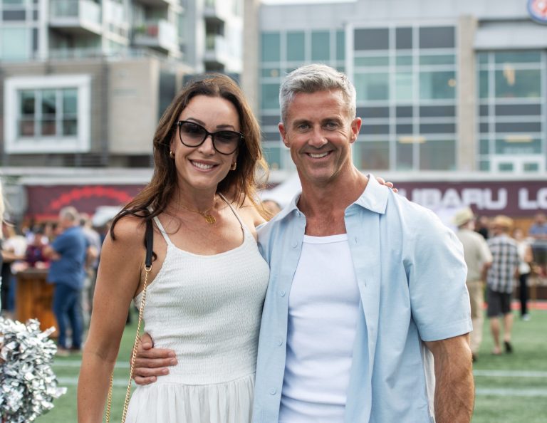 Alan Doak of Proveras with Erin Doak of the Ottawa Catholic School Board at Gourmet on the Gridiron, June 24, 2025. Photo by Tia MacPherson