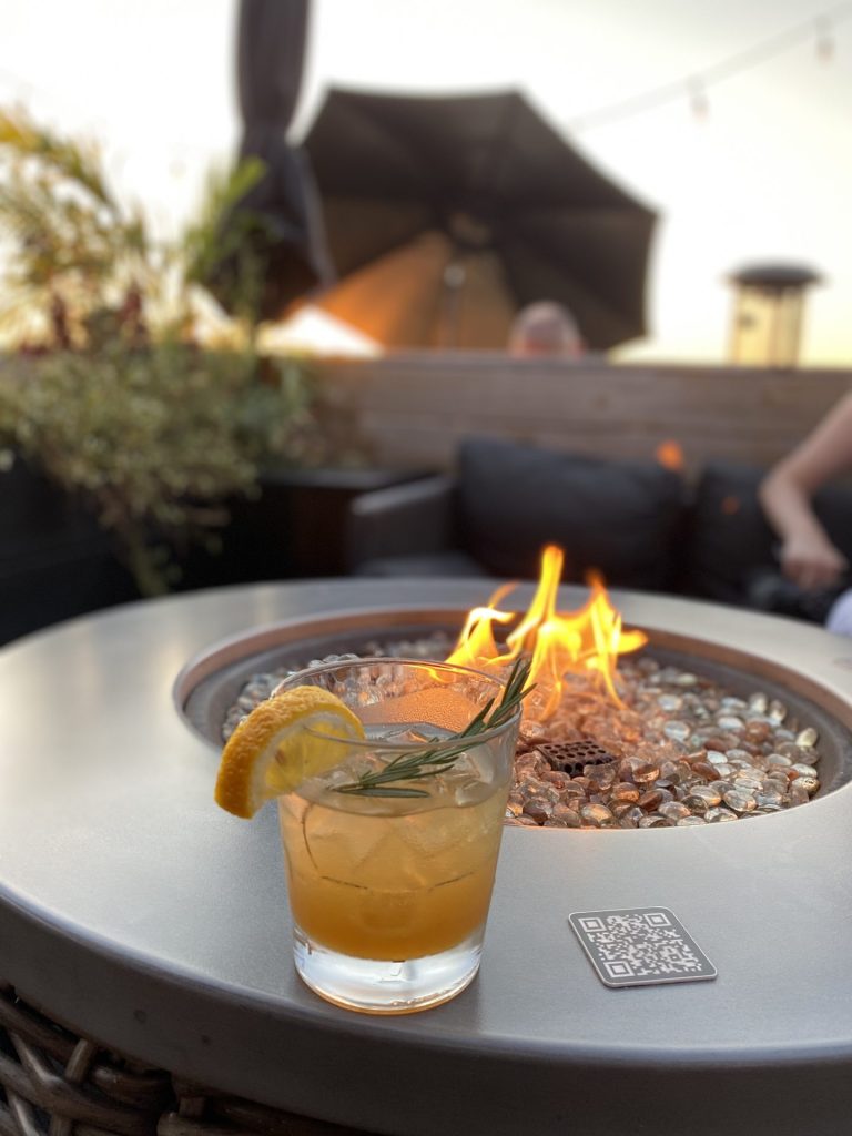 Tavern on the Falls drink fire table