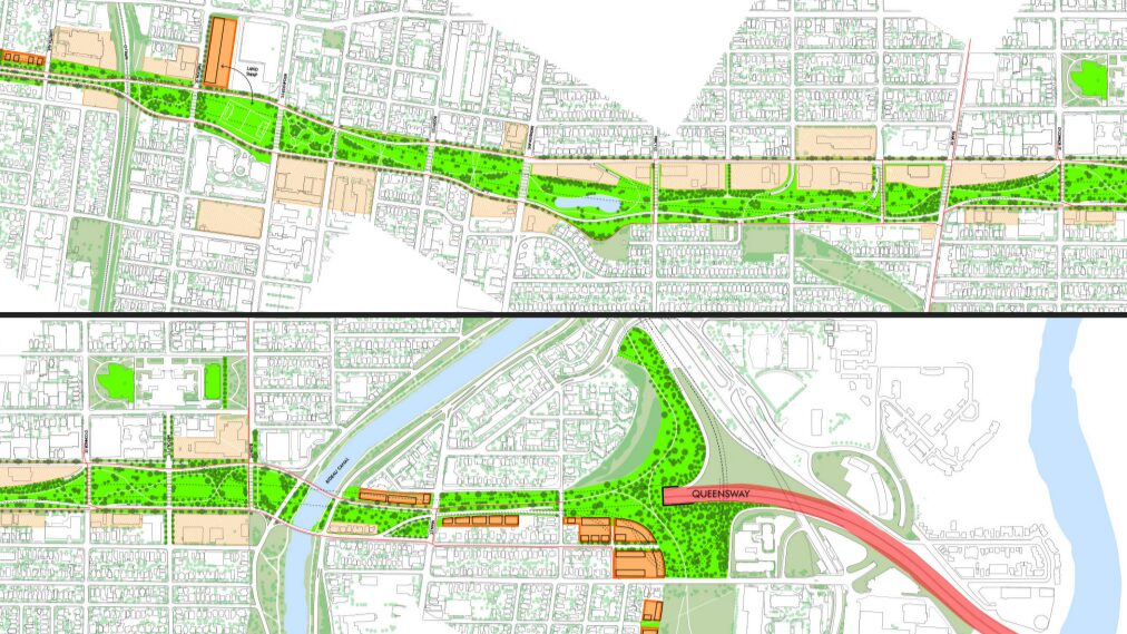 Graphics imagine what Ottawa could look like if the Queensway was moved underground. Image supplied
