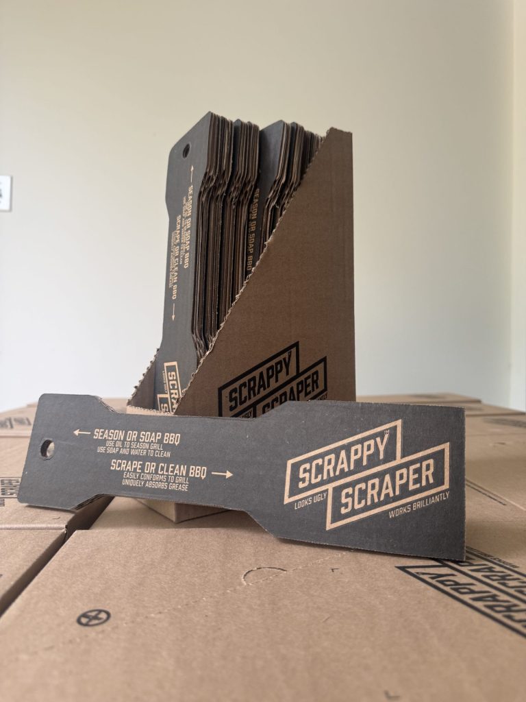 The Scrappy Scraper, a disposable barbecue scraper, created by Ottawa entrepreneurs Miles and William Hammond. Photo supplied by Miles Hammond.