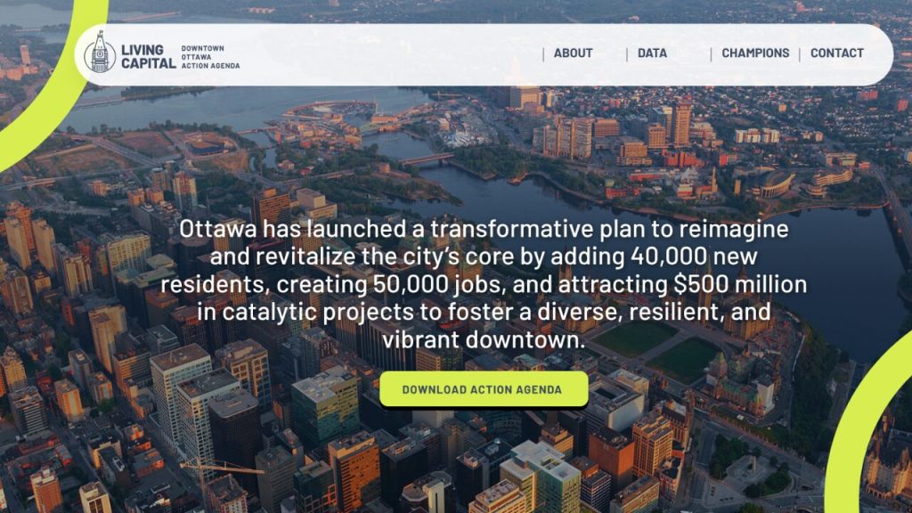 A new online portal will track the progress of the city's downtown revitalization plan and allow for better transparency. Screenshot of Living Capital Ottawa website.