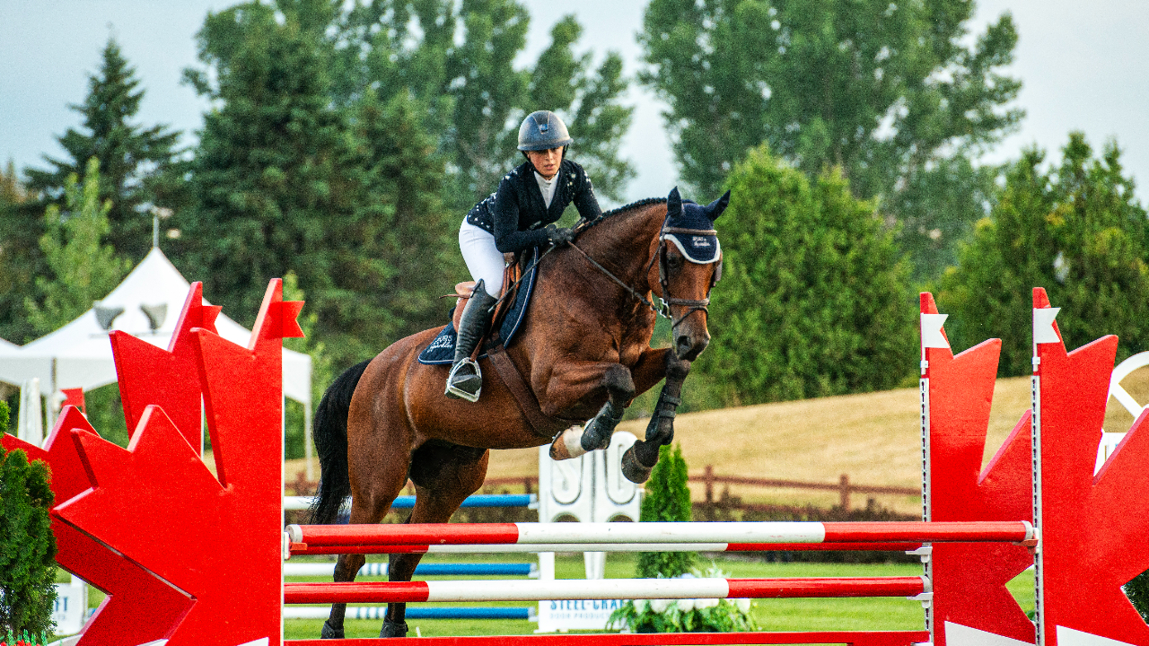 Incredible skills shown in the jumping portion of the competition at Spurs & Sparkles for QCH Foundation at Wesley Clover Park, August 13, 2025. Photo by Tia MacPherson.