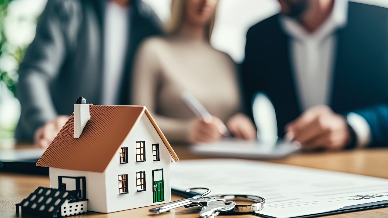 Home sales stock image with keys