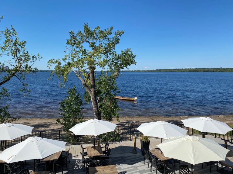 The Westboro Beach Club cafe offers a sweeping view of the Ottawa River. Photo by Laura Byrne Paquet.