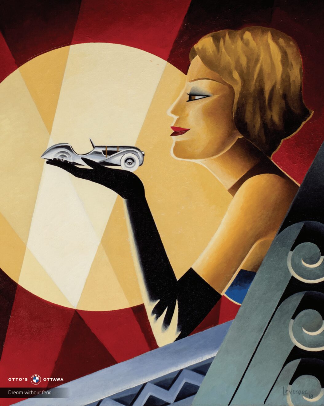 Huguette Koller captured in a timeless art piece by Alain Lévesque. Photo courtesy of Otto’s Ottawa.