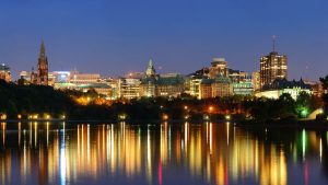 Ottawa downtown skyline at night