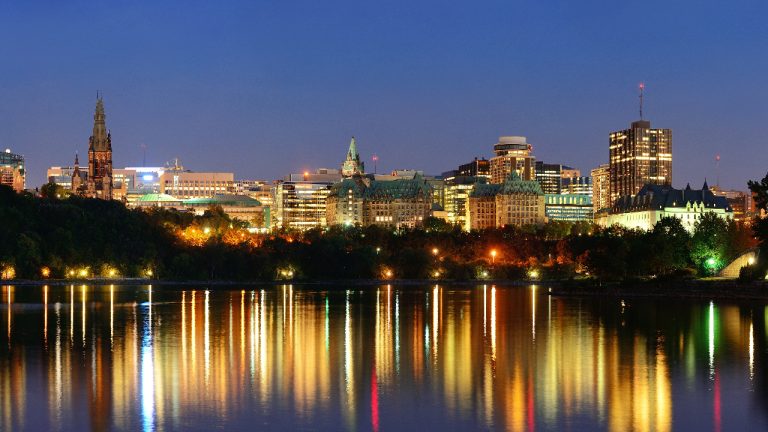 Ottawa downtown skyline at night