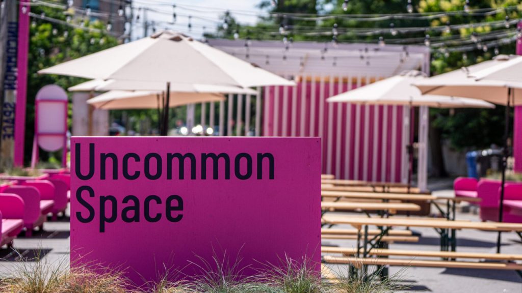 The "Street Seats" installation on Florence Street. Photo from Centretown BIA website.