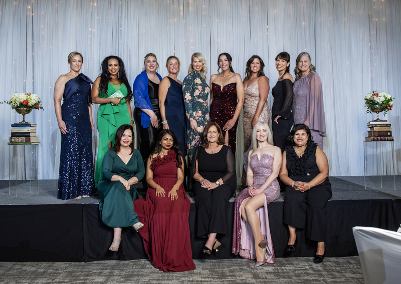 _T010961 Your 2025 BYA Nominees at Businesswoman of the Year Awards at the Infinity Centre, October 17th, 2025. Carley Schelck (CEO at Urban Element), Mereset Haileyesus (Canadian Center for Women Empowerment),  Lisa Anna Palmer (Light Your Leadership) and Julie Findlay (Mom in the Know),  Kate Laird (Love Your Body Fitness), Bree Jamieson-Holloway (Canadian International Trade Tribunal), Susan Richards (numbercrunch), Emily Jones Joanisse (Connected Canadians), Adrienne Vienneau (Christie Lake Kids), Carley Schelck, Adrienne Vienneau, Jill Fratpietro (OneLife Benefits & Consulting Inc.),  Marry Gunaratnam (Northern Credit Union), Deirdre Freiheit (Freiheit Consulting Inc), Christine Crump (Hard Rock Hotel & Casino Ottawa) and Samila Ismail (Chiromax of Manotick), Missing: Helen Tang (HT Realty)