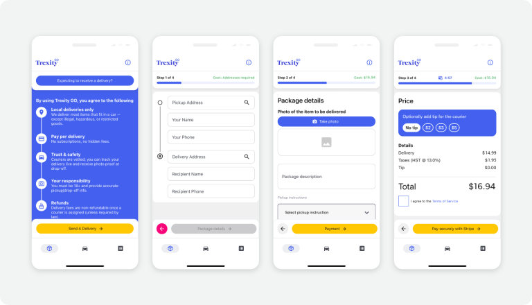 Trexity Go is Trexity's customer-to-customer delivery solution. Image supplied.