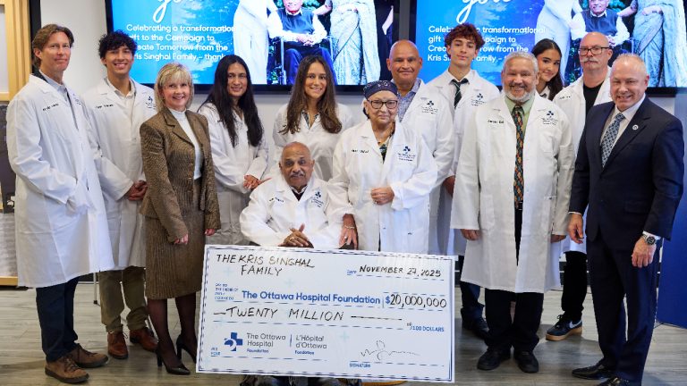 The Singhal Family donated $20 million to The Ottawa Hospital Foundation on Thursday. Photo credit to Miv Fournier, Miv Photography Inc.