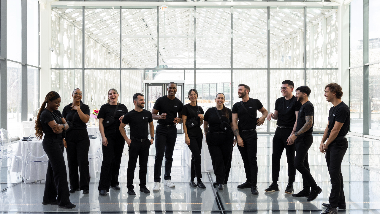 Harrison Staffing CEO Danny Murrell (fifth from left) is bringing his Toronto-based event staffing firm to Ottawa. Photo supplied.