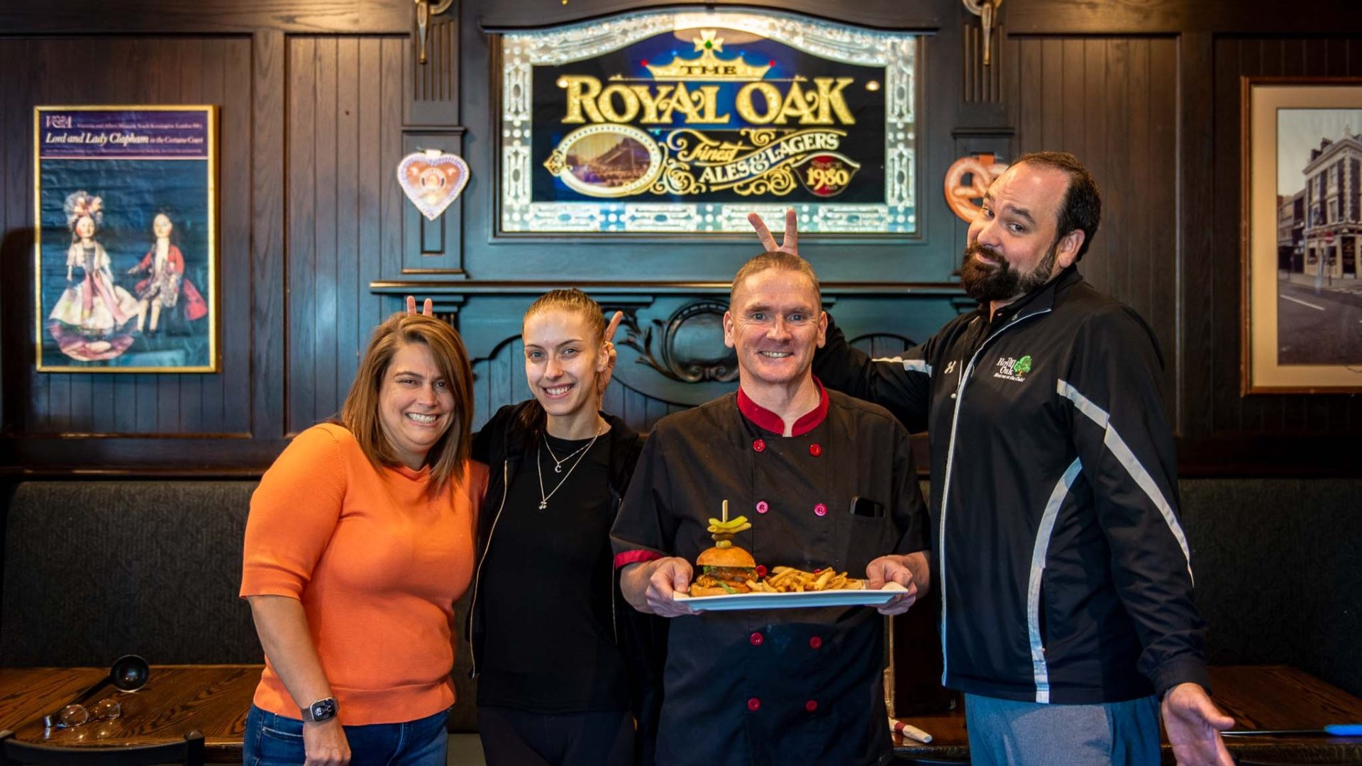The team at Royal Oak, which won the People's Choice Award for its Canadian Caesar Smash burger. Photo credit: United Way East Ontario