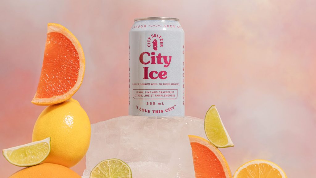 City Seltzer collaborated with viral hockey romance series Heated Rivalry to create a custom drink called City Ice. Photo by Marianne Rothbauer