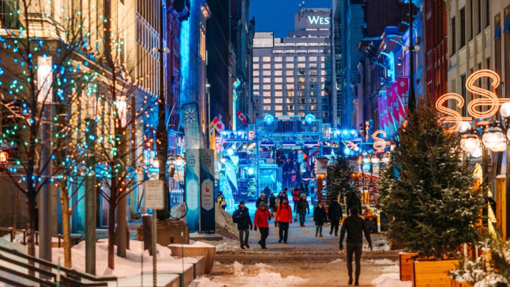 Sparks Street decorated for Winter Wander: Winterlude edition. Photo from Downtown BIA on Instagram.