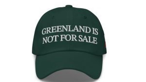 Liam Mooney and Emma Cochrane, co-founders of Jackpine Dynamic Branding and 'Canada Is Not For Sale,' are releasing a "Greenland Is Not For Sale" hat. Photo from Canada Is Not For Sale website.