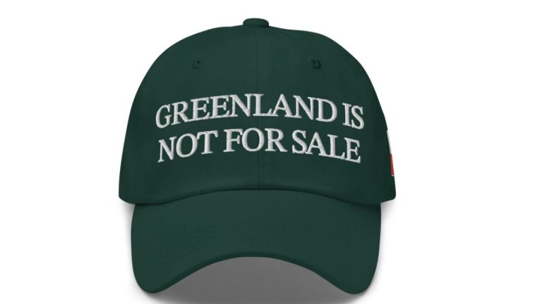 Liam Mooney and Emma Cochrane, co-founders of Jackpine Dynamic Branding and 'Canada Is Not For Sale,' are releasing a "Greenland Is Not For Sale" hat. Photo from Canada Is Not For Sale website.