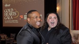 Good friends Stefan Keyes (CTV News) and MC Jamie Fine at the Gold Hearts Gala - The Mayors Charity Ball, Chateau Laurier, Jan 23, 2026. Photo by Tia MacPherson for OBJ.
