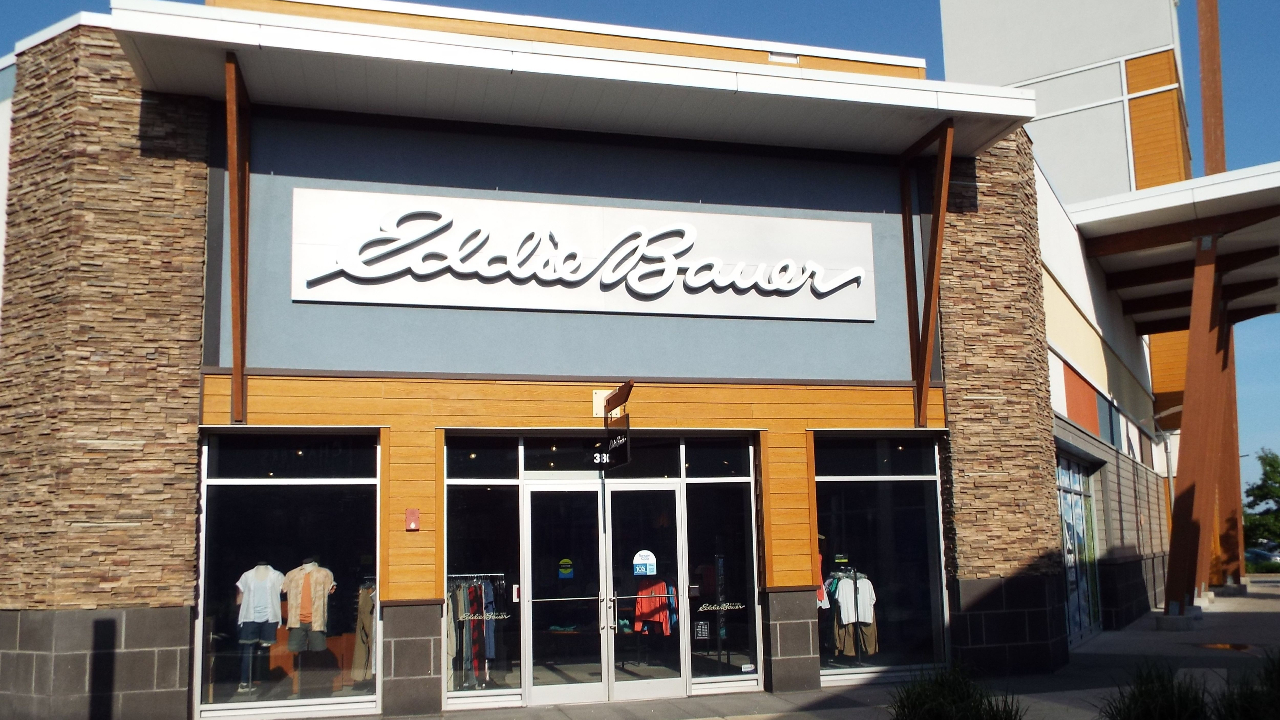The Eddie Bauer location at Tanger Outlets in Kanata. Stock photo.