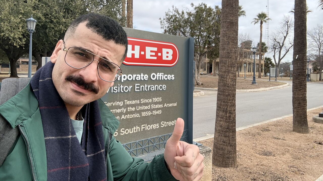 Nitin Mehra at H-E-B headquarters in San Antonio, Tex. Photo from Nitin Mehra on LinkedIn.