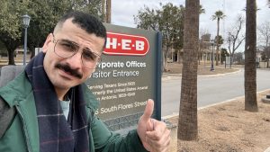 Nitin Mehra at H-E-B headquarters in San Antonio, Tex. Photo from Nitin Mehra on LinkedIn.