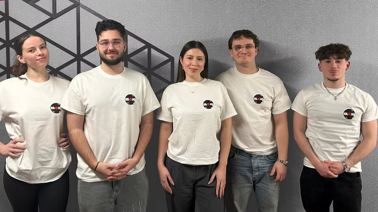 BlokJam was the winning entry in the Ottawa Festival Network's NextFest 2026. From left to right: Breanna Smith, Fr&eacute;d&eacute;ric Doiron, Scarlet Torraka, Julien Fontaine-Carbonneau and Jacob McGuire. Photo from OFN.