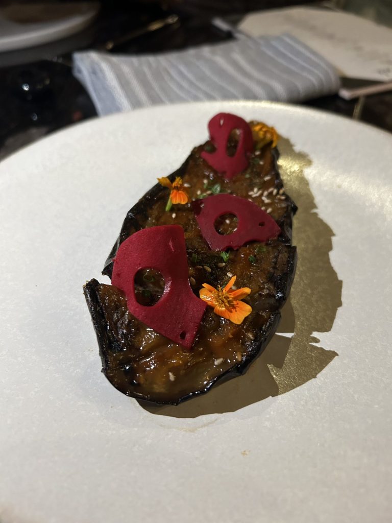 Eggplant miso at Akira Back. Photo by Jordan Pizzuti.