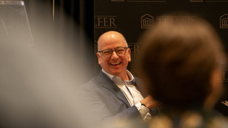 Hugh Gorman, recently named the 2025 CEO of the Year by the Ottawa Business Journal and the Ottawa Board of Trade, speaking at Telfer’s 25th Anniversary CEO of the Year Breakfast at the University of Ottawa in Ottawa, March 11, 2026. Photo by Tia MacPherson for OBJ.