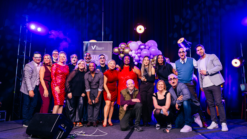 Staff from The Ottawa Cancer Foundation joined this year’s Laugh For The Cure comedy Pros and “Joes” for a group photo at Laugh For The Cure, The Westin Ottawa, March 26th, 2026.   Back row left to right: Allen LeBlanc, Angie Poirier, Matt Jacques, Deborah Lehmann, Rick Currie, Tricia Ross, Jim Carty, Alastair McAlastair, Gord St. Denis, Jenny Chen, Simone Holder, Shannon Morrisson, Eden Hailemariam, Nick Fundytus, Rory Gardiner. Front row left to right: Pierre Brault, Sarah Boston, Rick Hiladie.