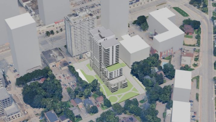 Rendering of a proposed development at 1316 Carling Ave. and 1251 Thames St. Photo credit: Homestead Land Holdings