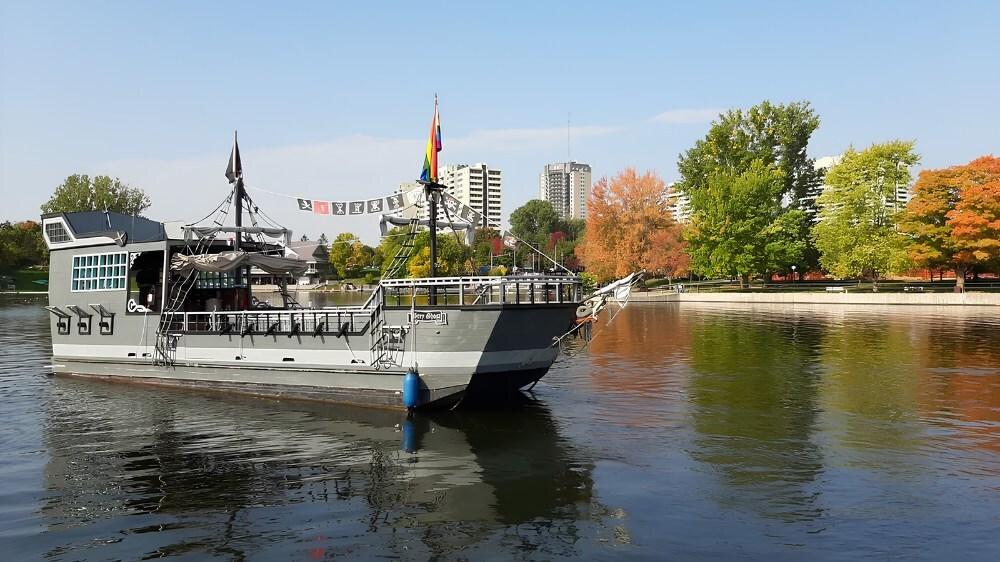 The Grey Ghost, which sails at Mooney's Bay each summer, is one of the four pirate ships for sale. (CNW Group/Pirate Life Adventures)
