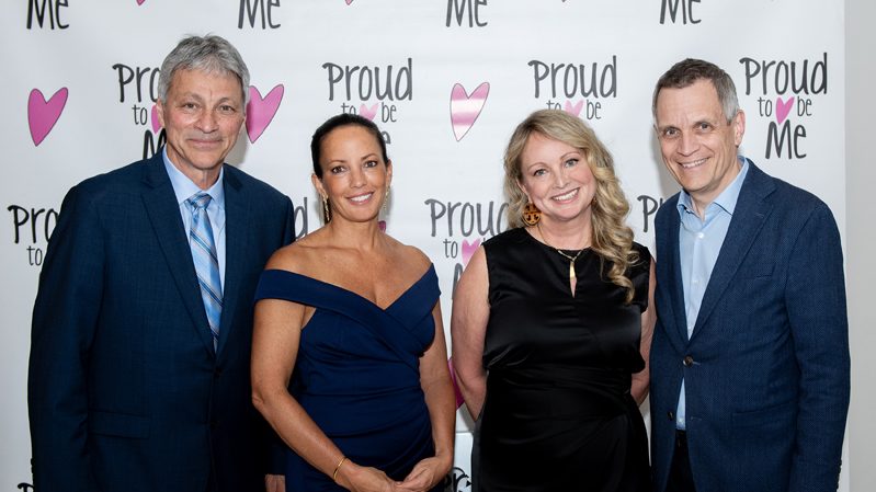 Marco Campagna (Proud To Be Me CFO), France Goulard (PTBM Board Member), Cindy Cutts (PTBM) and Mayor Mark Sutcliffe at the Proud To Be Me Gratitude Dinner, Salsa San Marco, May 15, 2026. Photo by Tia MacPherson-Abdulla for OBJ.