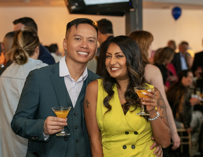 Jouella Dsouza-Sok (Baby Mama Hustle) and husband Narith Sok attend Martini Madness, Lago Bar & Grill, May 7, 2026. Photo by Tia MacPherson-Abdulla for OBJ.