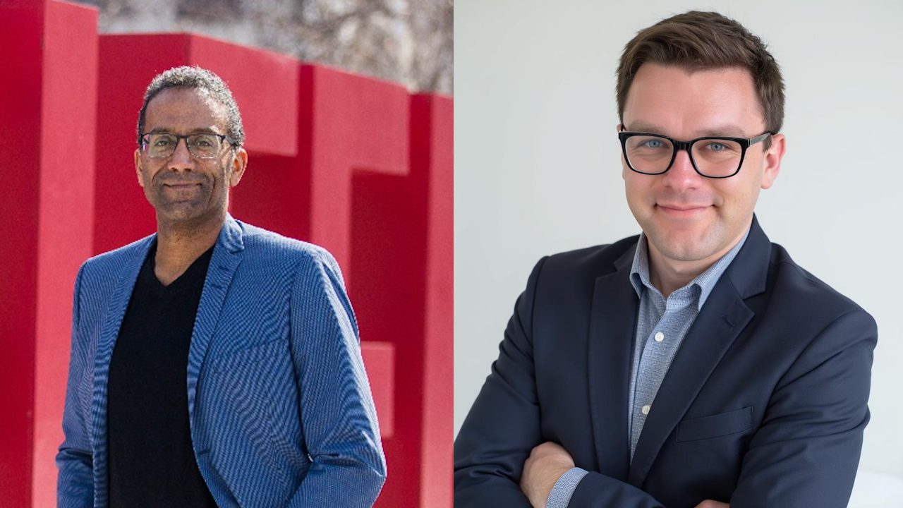 Stéphane Brutus (left), dean of the Telfer School of Management at the University of Ottawa and Devin Fraser, assistant professor and academic director of MBA programs at the Sprott School of Business at Carleton University.