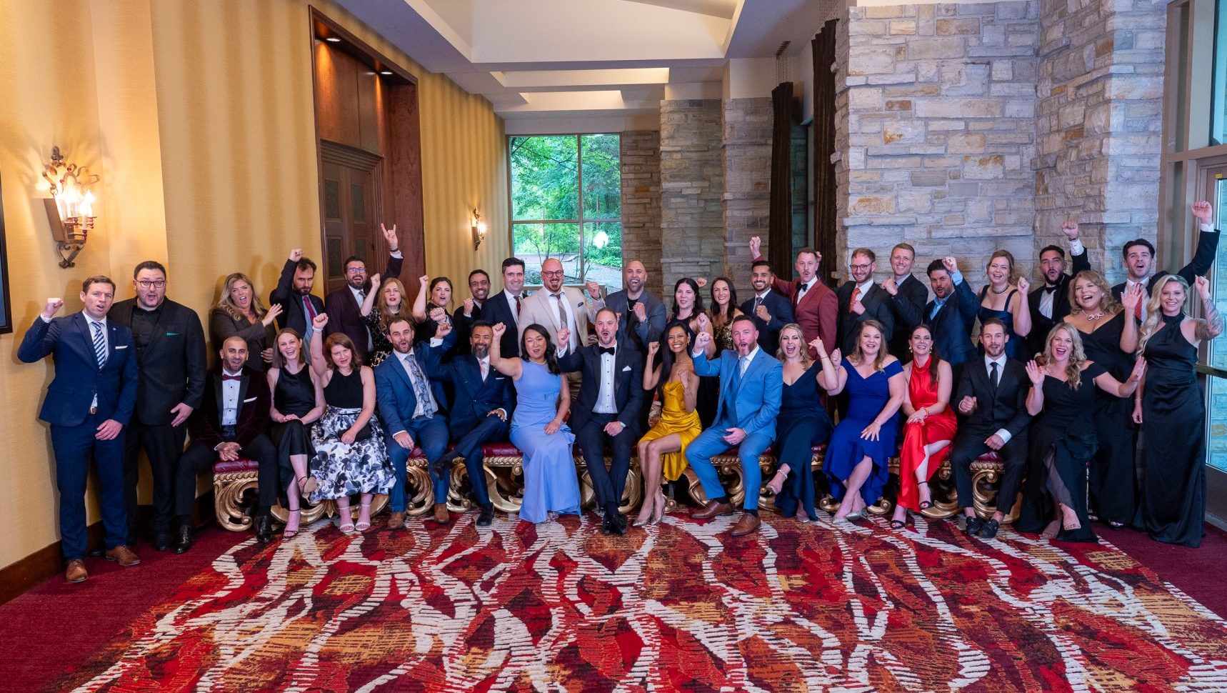 A group photo of the 2026 recipients at the Forty Under 40 awards gala at Hilton Lac-Leamy, June 18, 2026. Photo by Mark Holleron for OBJ.