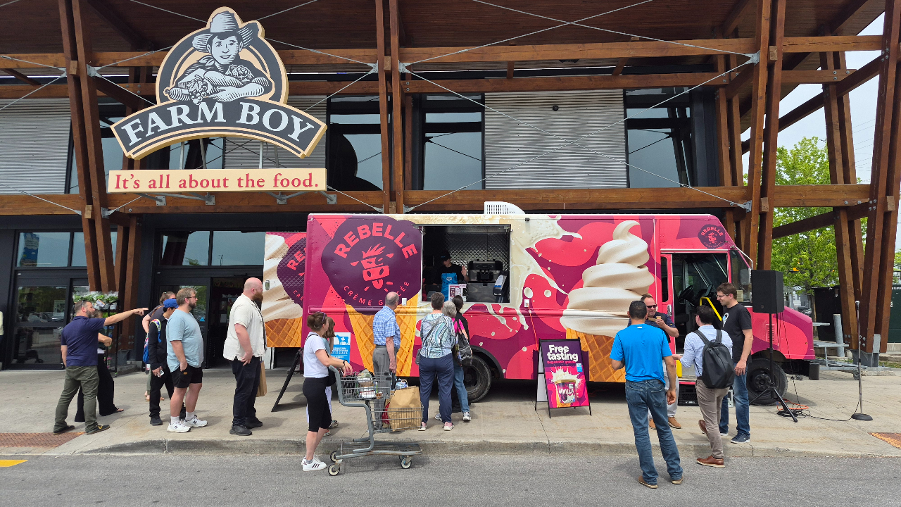A Rebelle Ice Cream truck at Farm Boy Trainyards on Friday for the product's launch event. Photo supplied.