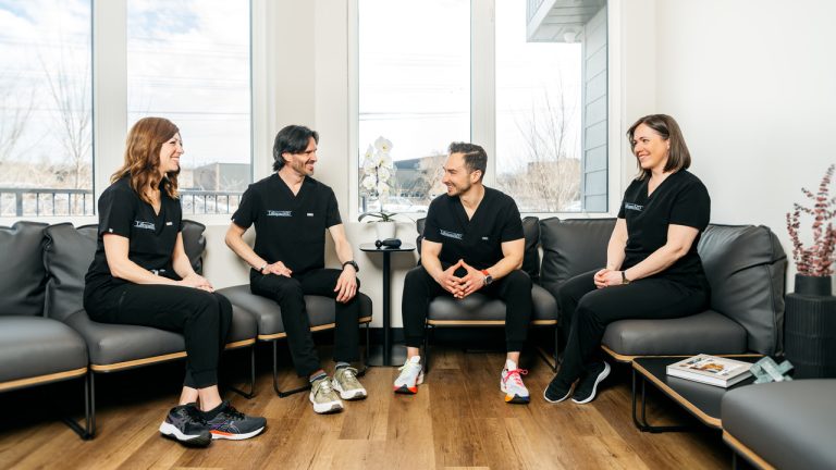 Team members Dr. Valerie Hertzog, Dr. Steve Radke, Co-Founder Dr. Sam Hetz, and Nurse Lindsay Braidwood. Photo Credit: Rose Photography