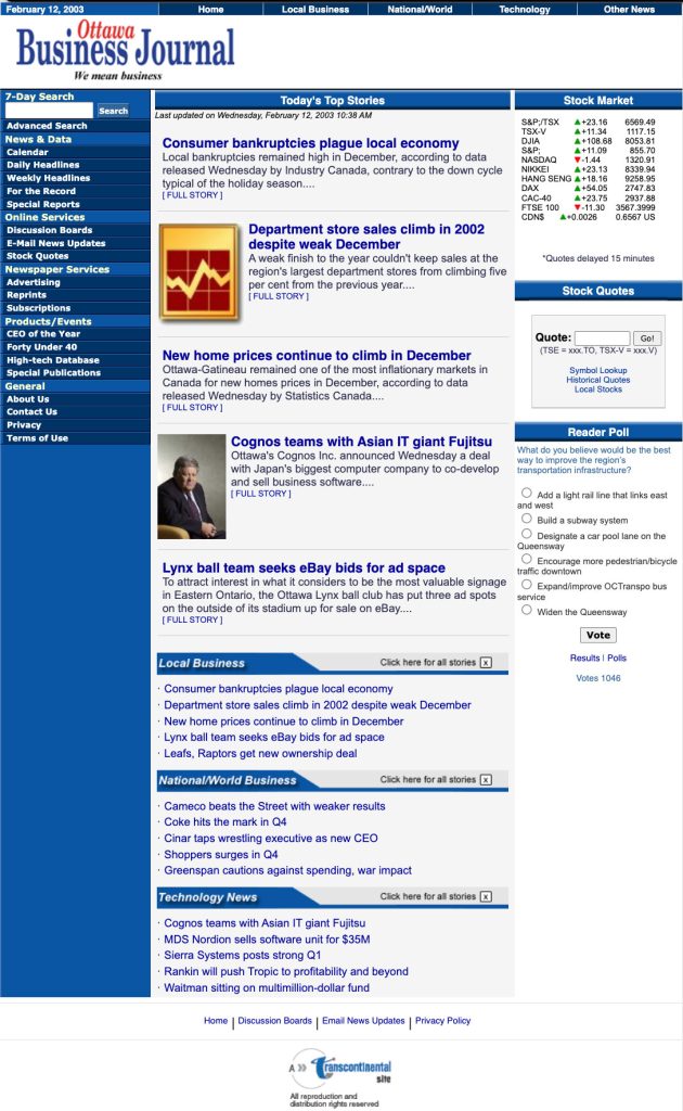 OBJ's website in 2003.