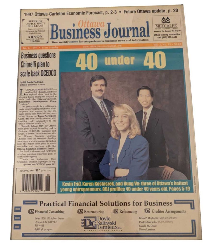 The first Forty Under 40 cover story in 1997.